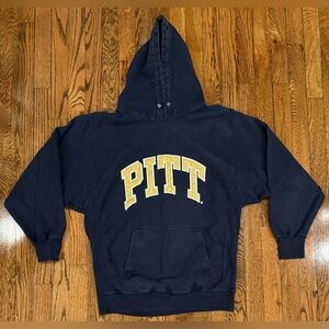 VTG Y2K Pitt Panthers Steve & Barry’s Heavyweight Hoodie Sweatshirt Blue Large